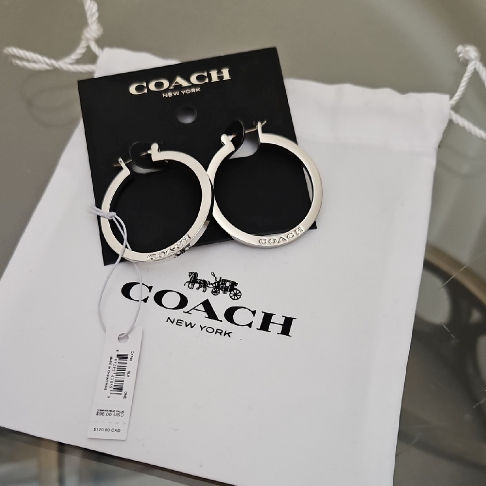 Coach Silver Hoop Earrings